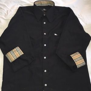 BURBERRY LONDON BLACK BUTTON DOWN SHIRT SIZE XL